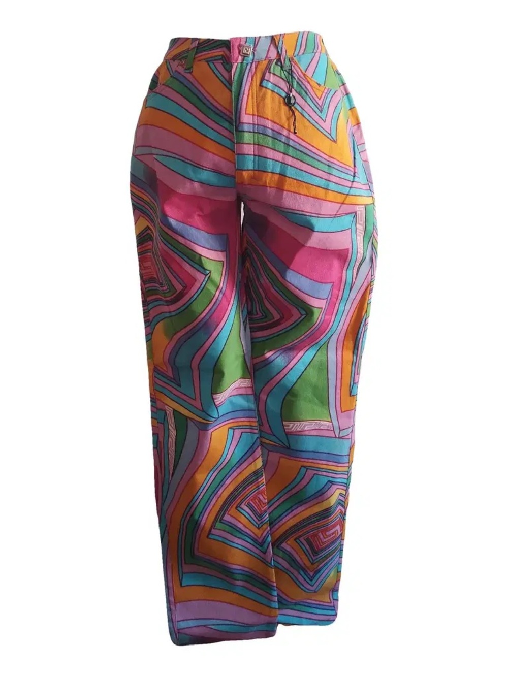 Vibrant Geometric High-Waist Women's Pants